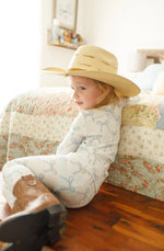 Little Joy Co. Blue Belle 2pc Ribbed Bamboo Pajamas Sleep Set For Kids - Everetts Place Boutique - 