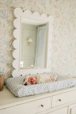 Mebie Baby Blue Blossom Muslin Changing Pad CoverEveretts Place