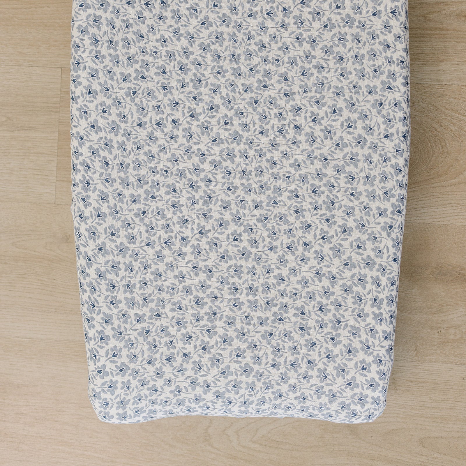 Mebie Baby Blue Blossom Muslin Changing Pad CoverEveretts Place