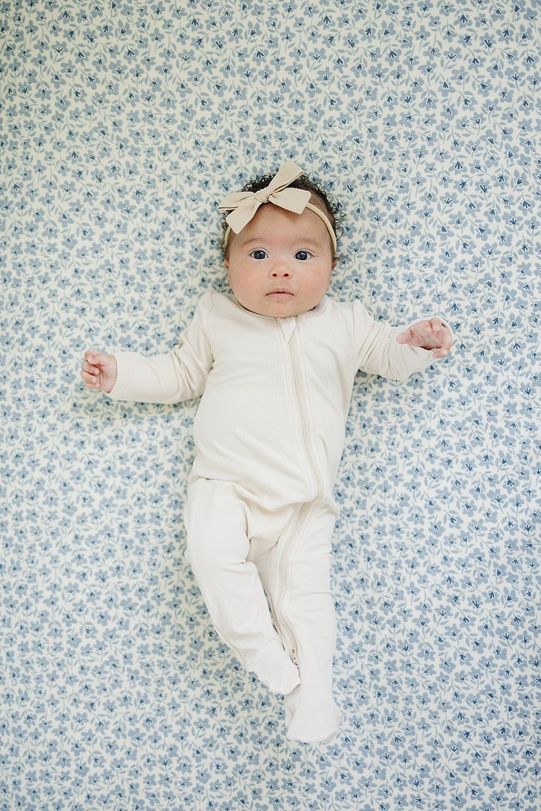 Mebie Baby Blue Blossom Muslin Crib Sheet - 