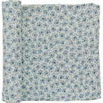 Mebie Baby Blue Blossom Muslin Swaddle Blanket - 