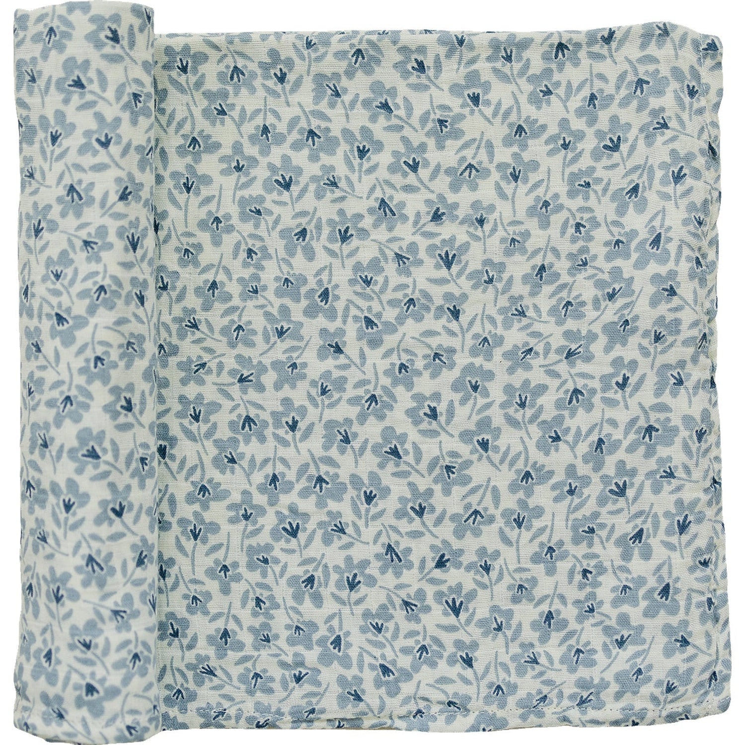 Mebie Baby Blue Blossom Muslin Swaddle Blanket - 