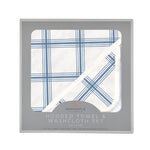 Newcastle Classics Blue Buffalo Check Plaid Hooded Towel Set with Soft Cotton for Kids - Baby & Toddler > Baby Bathing Cotton Hooded Towel & Washcloth Set