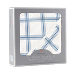 Newcastle Classics Blue Buffalo Check Plaid Hooded Towel and Washcloth Set - 