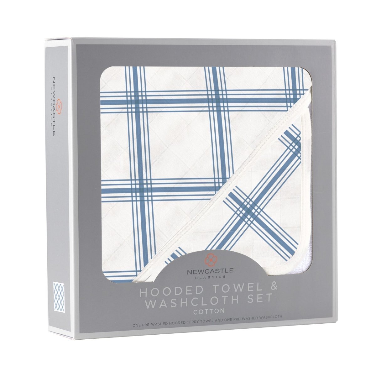 Newcastle Classics Blue Buffalo Check Plaid Hooded Towel Set with Soft Cotton for Kids - Everetts Place Boutique -