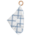 Newcastle Classics Blue Buffalo Check Plaid Teether with Removable Wood Ring for Infants - Baby & Toddler > Baby Health > Pacifiers & Teethers > Teethers Cotton Blankie Teether