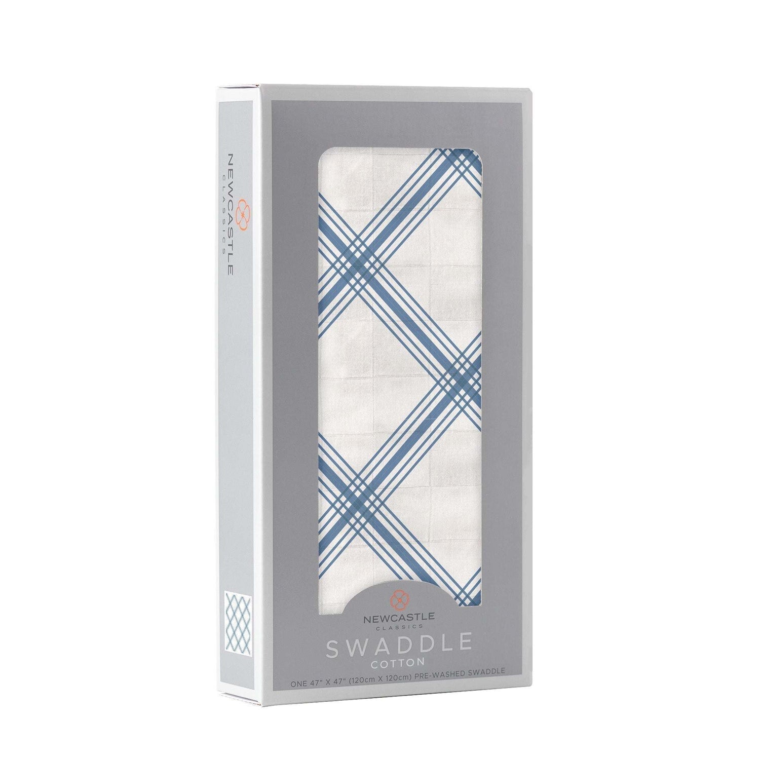 Newcastle Classics Blue Buffalo Check Plaid Swaddle Made of Soft Breathable Cotton for Babies - Baby & Toddler > Swaddling & Receiving Blankets Cotton Swaddle