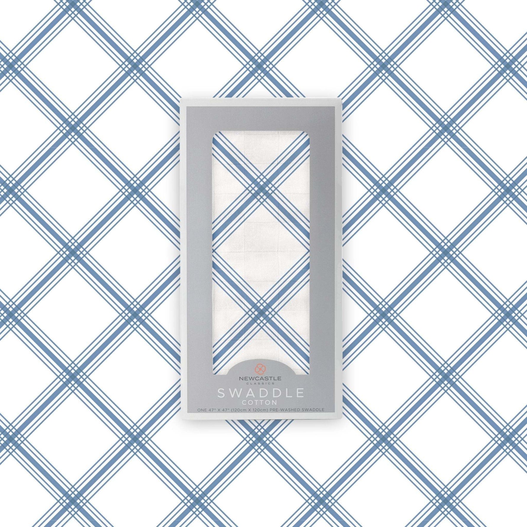 Newcastle Classics Blue Buffalo Check Plaid Swaddle Made of Soft Breathable Cotton for Babies - Baby & Toddler > Swaddling & Receiving Blankets Cotton Swaddle