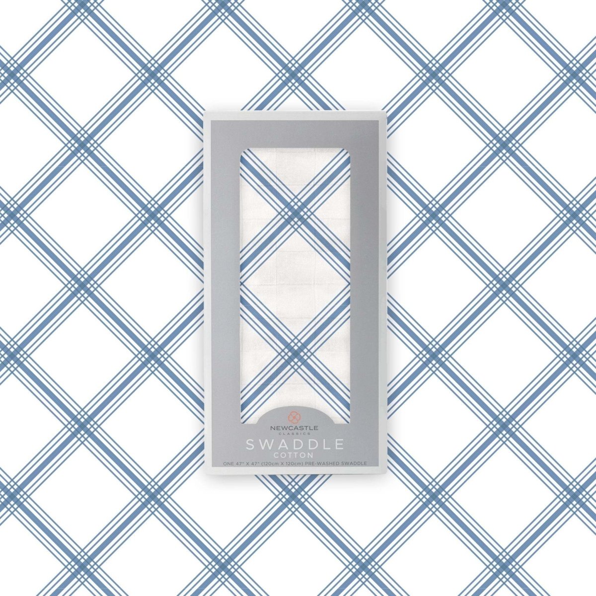 Newcastle Classics Blue Buffalo Check Plaid Swaddle Made of Soft Breathable Cotton for Babies - Everetts Place Boutique -