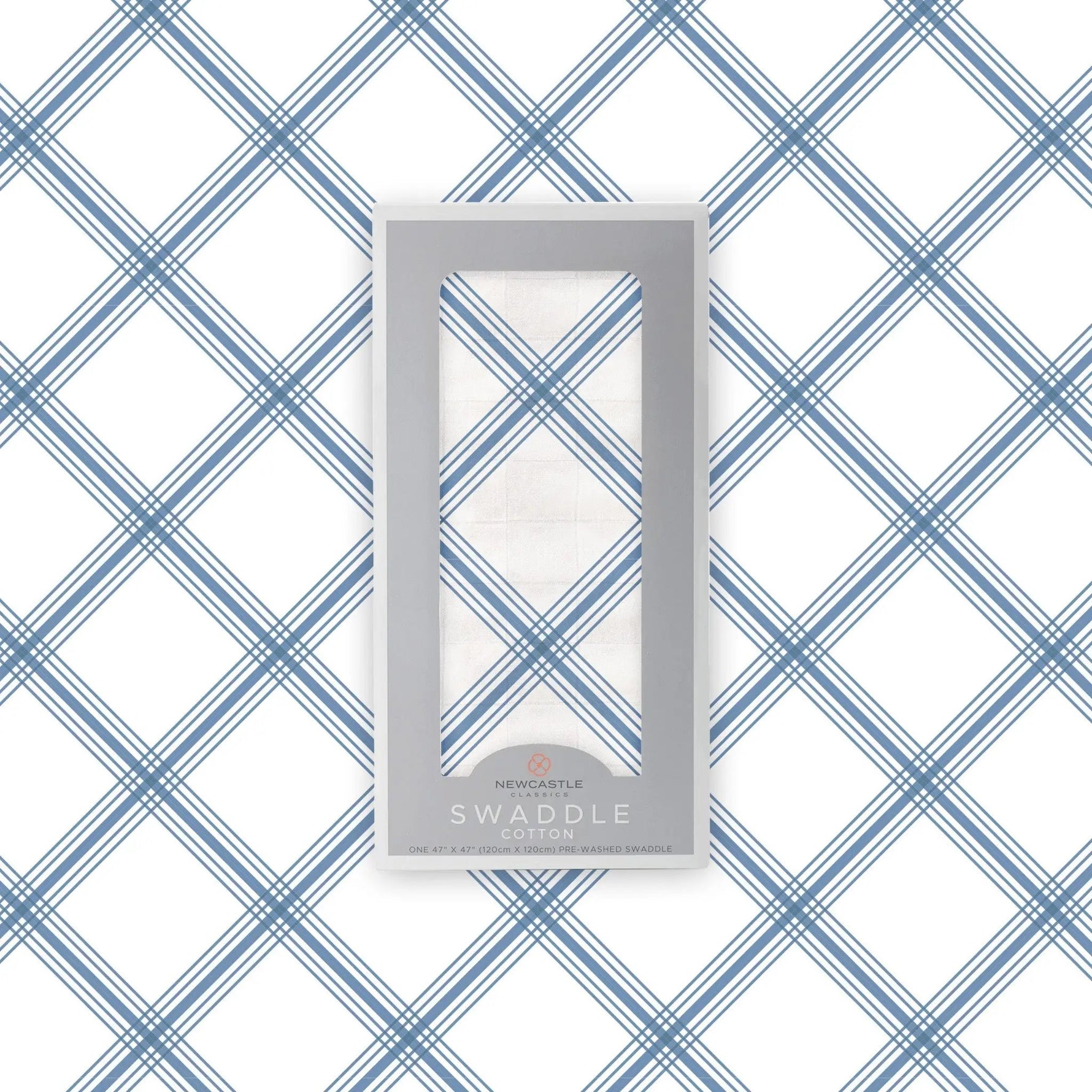 Newcastle Classics Blue Buffalo Check Plaid Swaddle - 