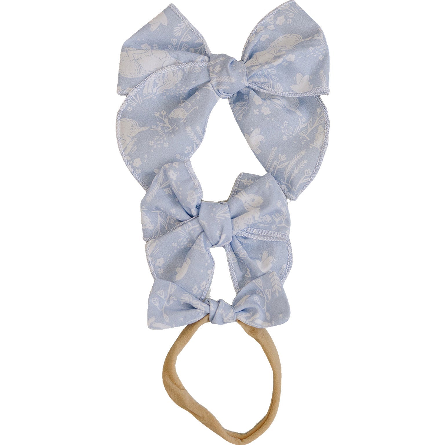 Mebie Baby Blue Bunny Hair Bows - 