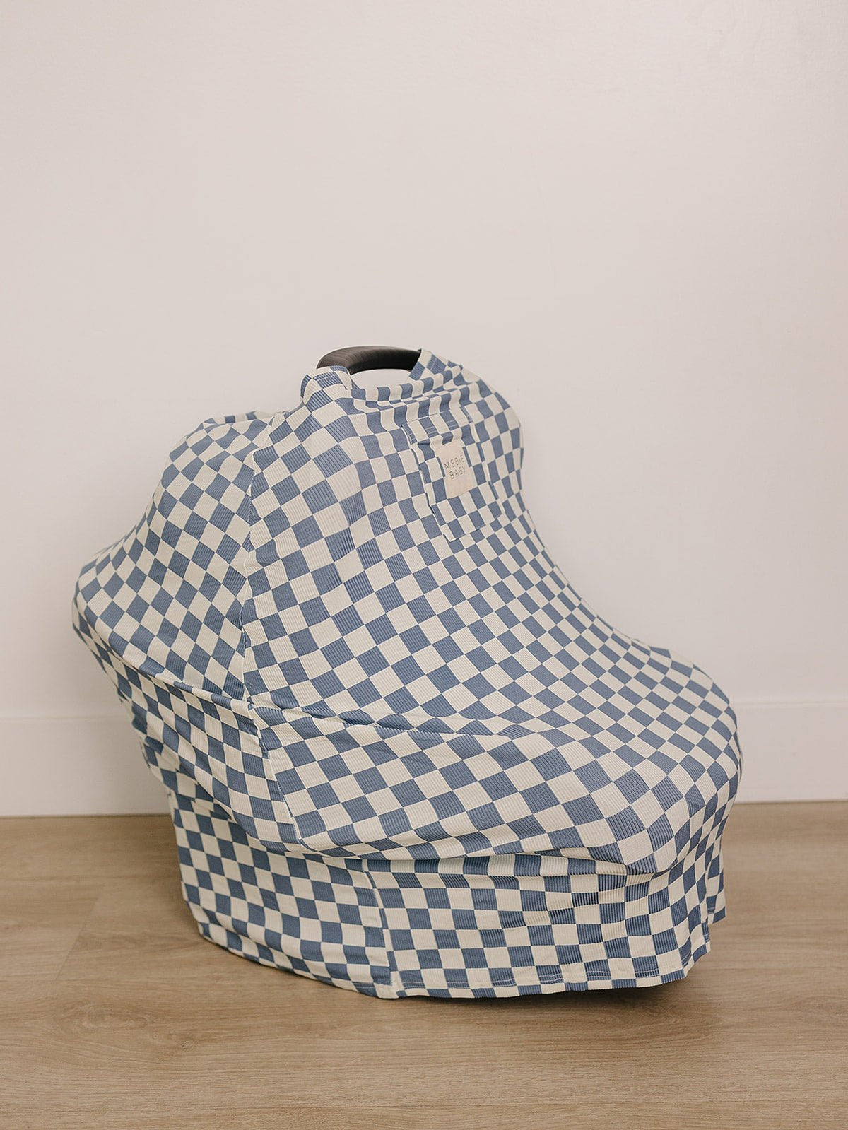 Mebie Baby Blue Checkered Ribbed Bamboo Multi - Use Cover - 
