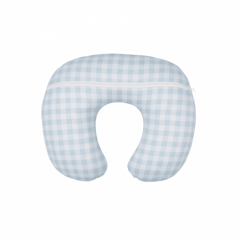 Little Mae & Co Blue Checkered Ruffle Nursing Pillow Cover - 