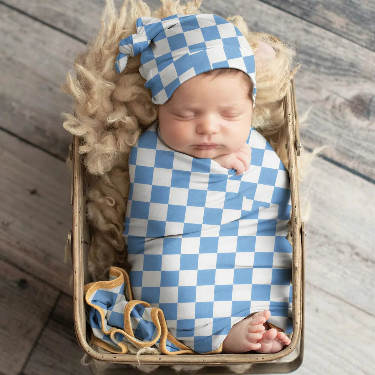 Bestaroo Blue Checks Swaddle - 