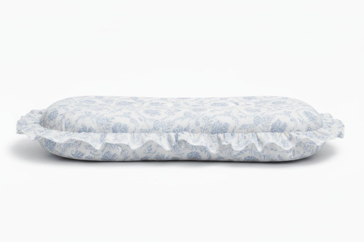 Little Mae & Co Blue Chinoiserie Ruffle Baby Lounger CoverEveretts Place