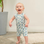 Sweet Bamboo Blue Crabs Tank Romper for Infants and Toddlers Comfortable Summer Wear - 