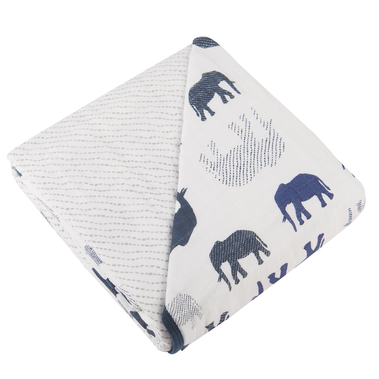 Newcastle Classics Blue Elephant Cotton Muslin Blanket with Breathable Design for Kids - Baby & Toddler > Swaddling & Receiving Blankets > Receiving Blankets Cotton Newcastle Blanket