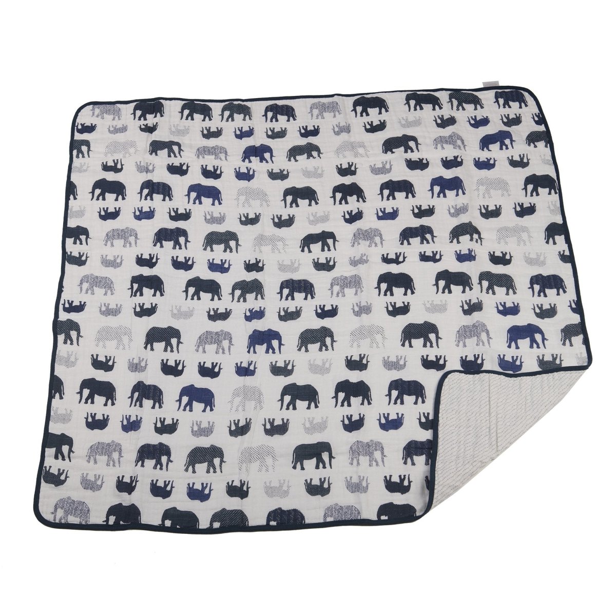 Newcastle Classics Blue Elephant Cotton Muslin Blanket with Breathable Design for Kids - Everetts Place Boutique -