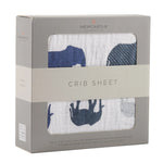 Newcastle Classics Blue Elephant Cotton Muslin Crib Sheet - 