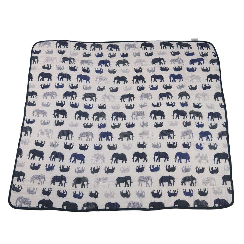 Blue Elephants and Spotted Wave Newcastle Blanket - Everetts Place: Online Boutique - Blankets & Pillows