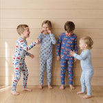 Sweet Bamboo Blue Fire Truck Big Kid Pajama - 