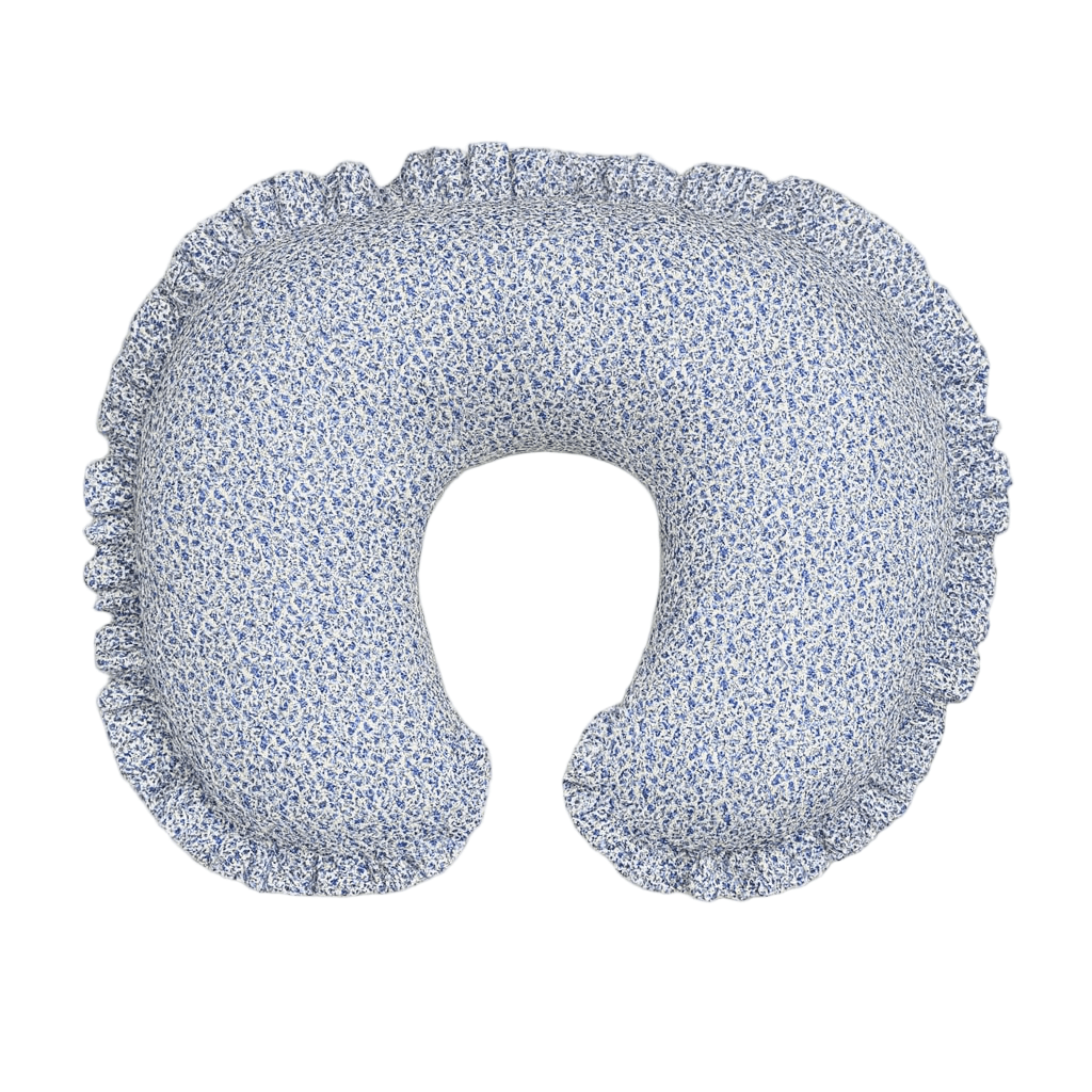 Little Mae & Co Blue Floral Ruffle Nursing Pillow Cover - 