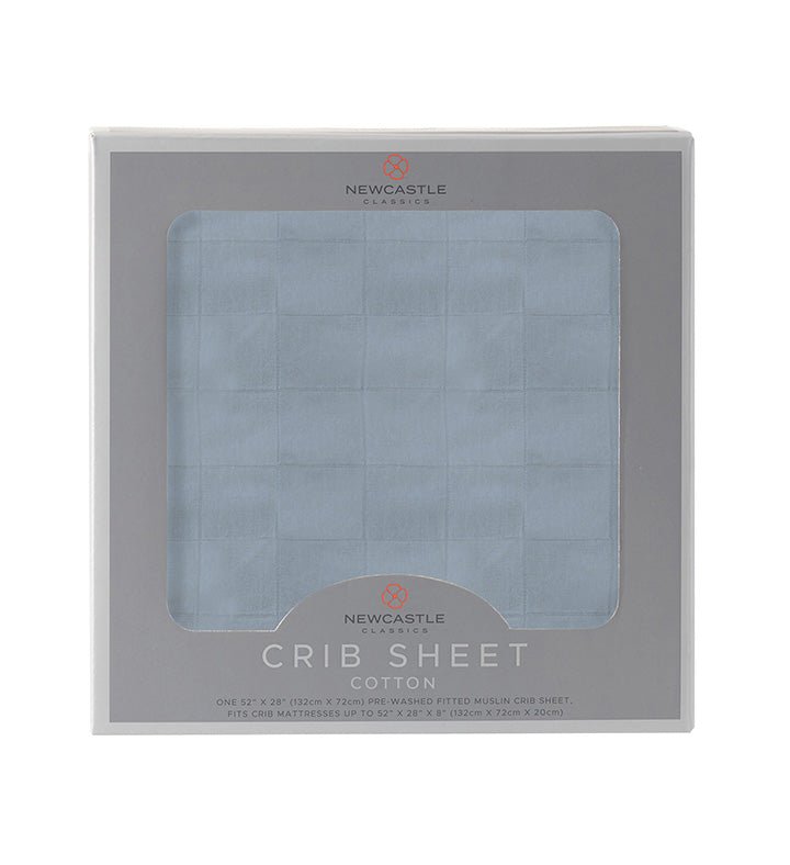 Newcastle Classics Blue Fog Newcastle Cotton Crib Sheet with Soft Breathable Fabric for Infants - 