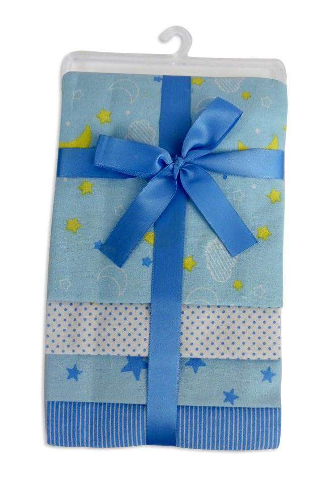 Blue Four Pack Receiving Blanket - Everetts Place: Online Boutique - Blankets & Pillows