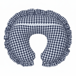 Little Mae & Co Blue Gingham Ruffle Nursing Pillow Cover - 