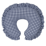 Little Mae & Co Blue Gingham Ruffle Nursing Pillow Cover - 