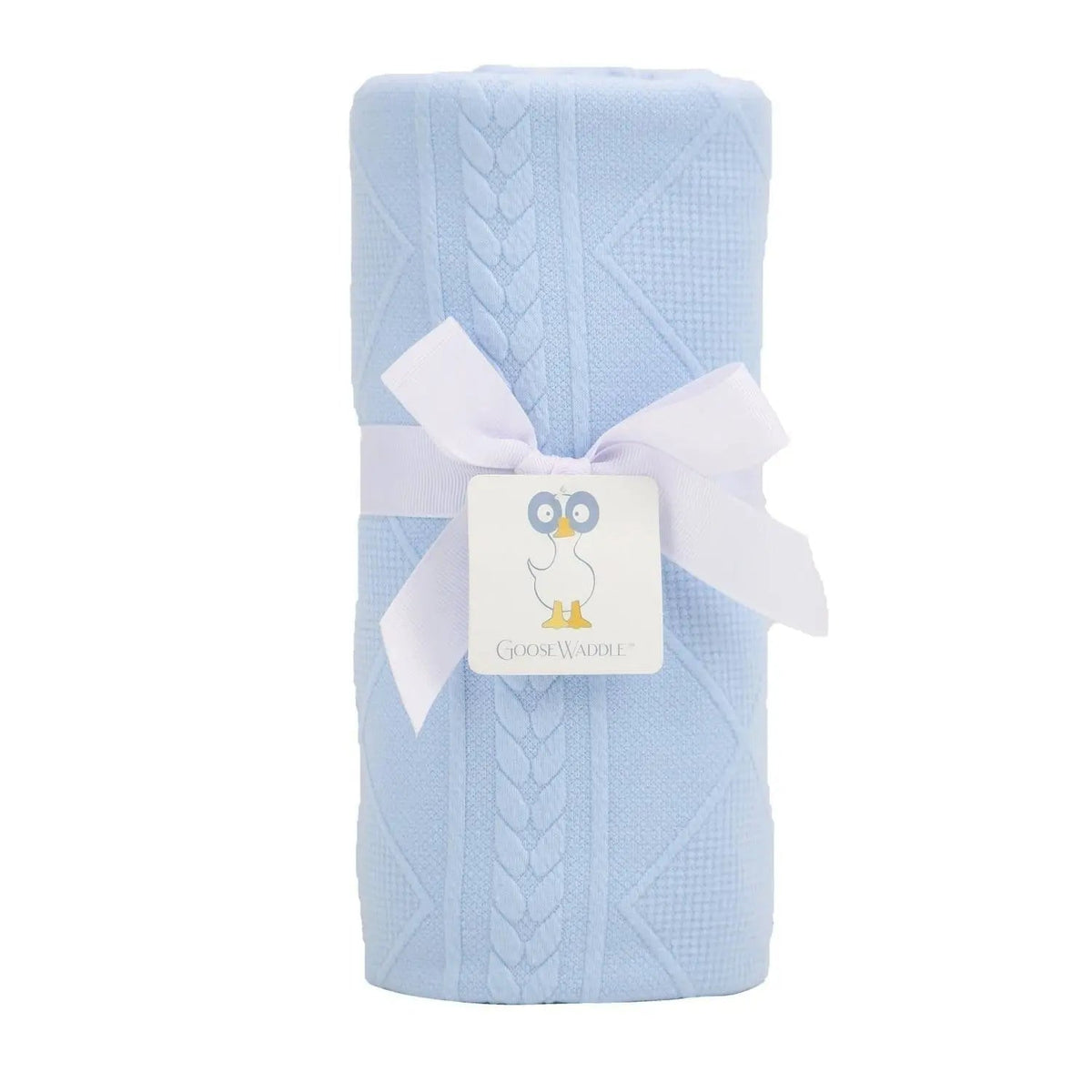 Goosewaddle® | Newborn Baby Blankets Toys Teethers Bibs & More Blue Knit Blanket - 