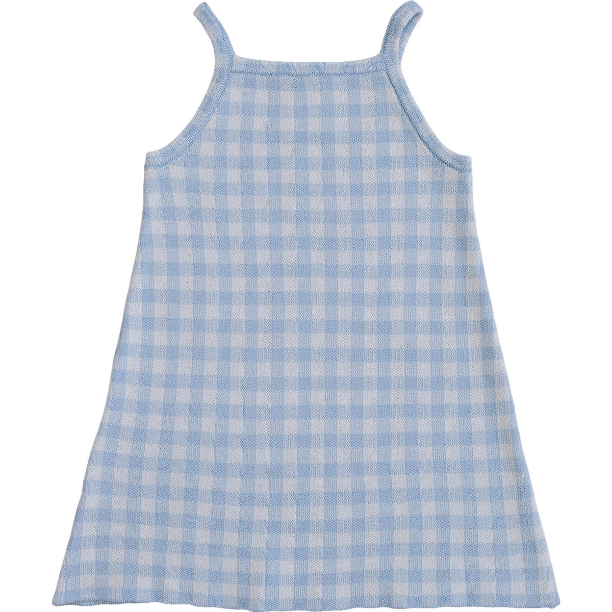 Blue Knit Gingham Dress - Top | Everetts Place