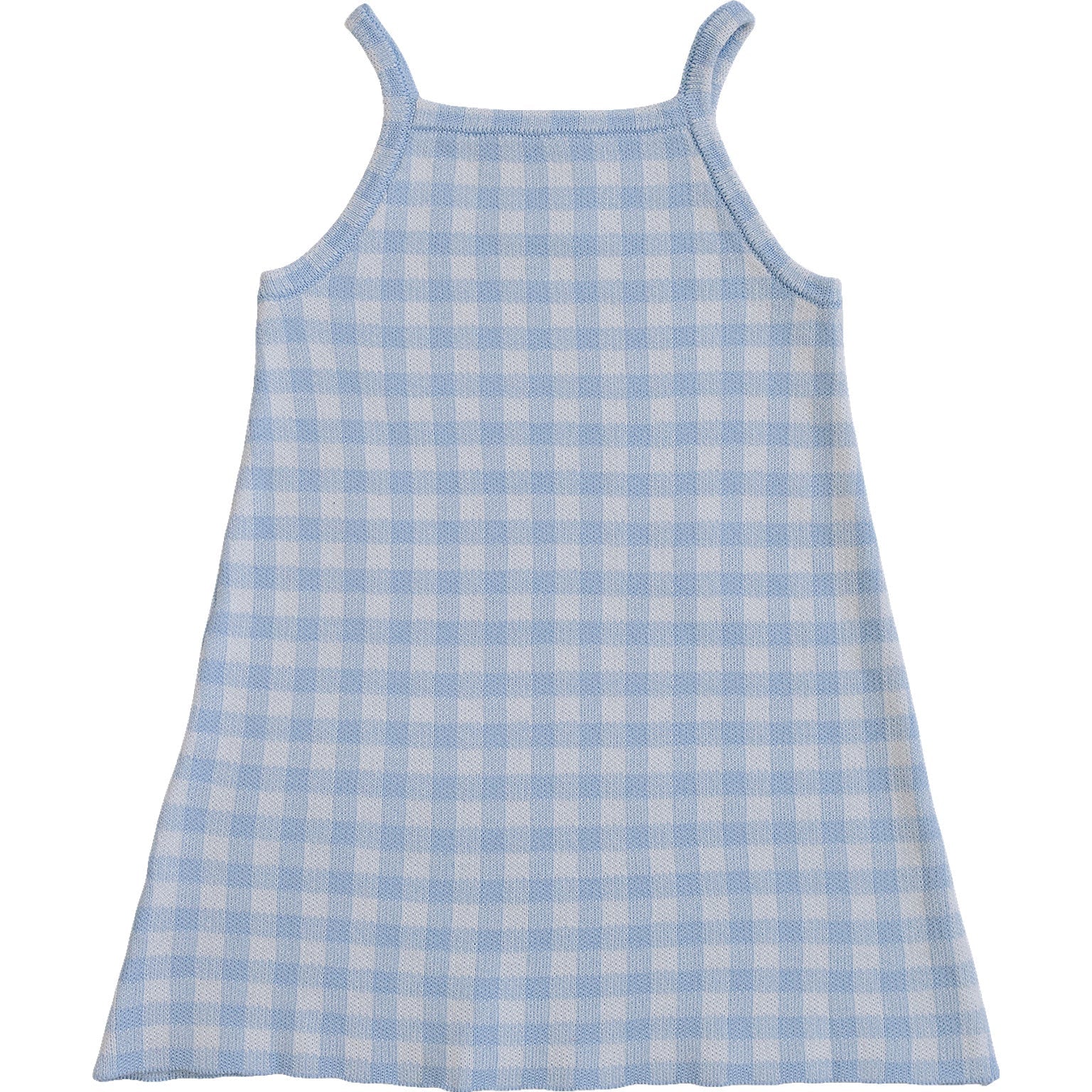 Blue Knit Gingham Dress - Top | Everetts Place