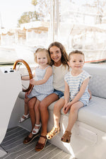 Mebie Baby Blue Knit Gingham Dress - 