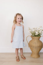 Mebie Baby Blue Knit Gingham Dress - 
