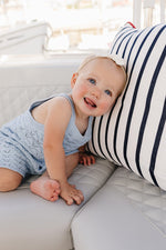 Mebie Baby Blue Knit Tank Romper - 