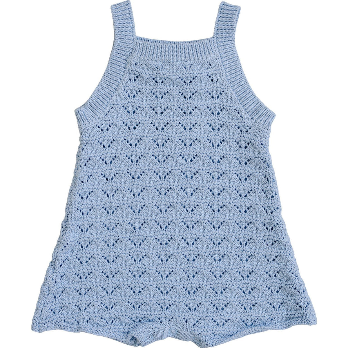 Mebie Baby Blue Knit Tank Romper - 