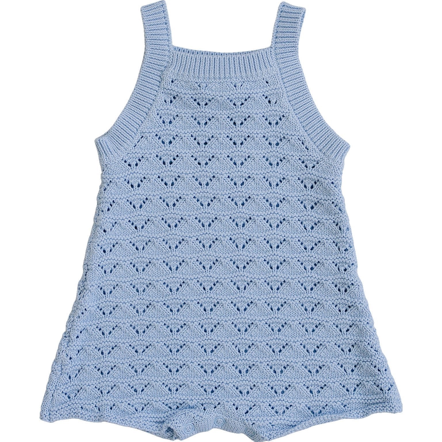 Mebie Baby Blue Knit Tank Romper - 