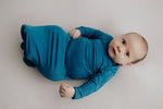 Three Little Tots Blue Knotted Newborn Baby Gown - 