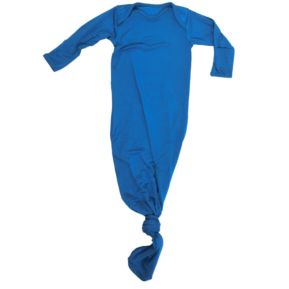 Three Little Tots Blue Knotted Newborn Baby Gown - 