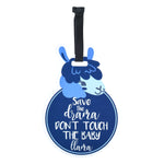 Three Little Tots Blue Llama No Touching Baby Car Seat Tag - 