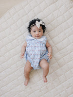 Mebie Baby Blue Meadow Bubble Romper Mebie Baby Soft Fabric For Daily Play - 