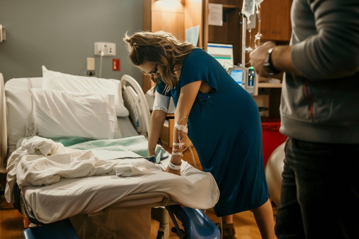 Three Little Tots Blue Mommy Labor and Delivery Nursing Hospital Gown - 