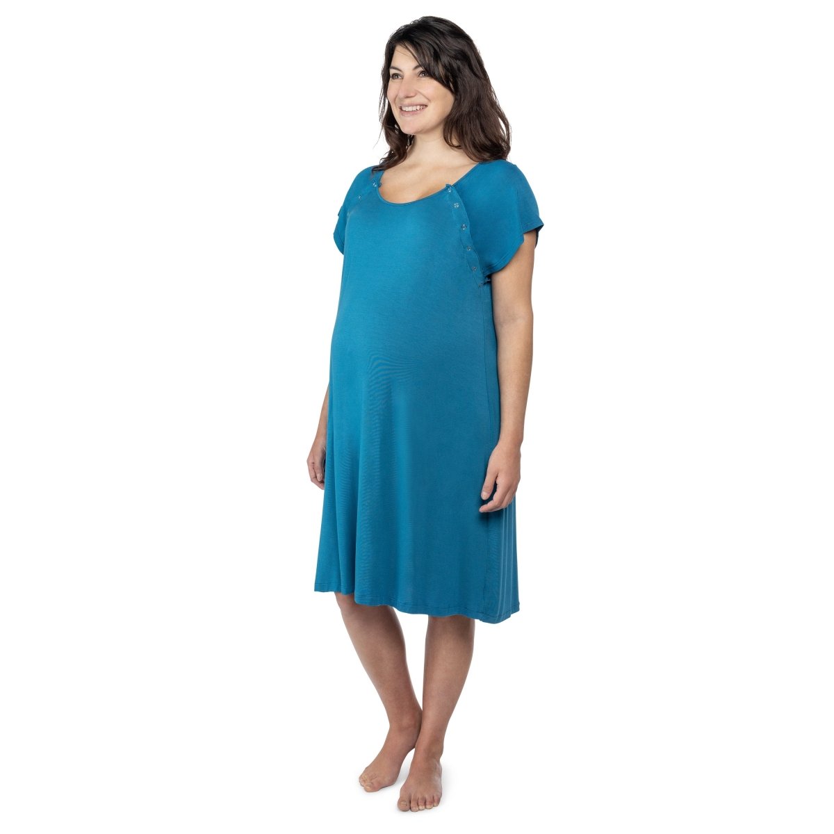 Three Little Tots Blue Mommy Labor and Delivery Nursing Hospital Gown - 