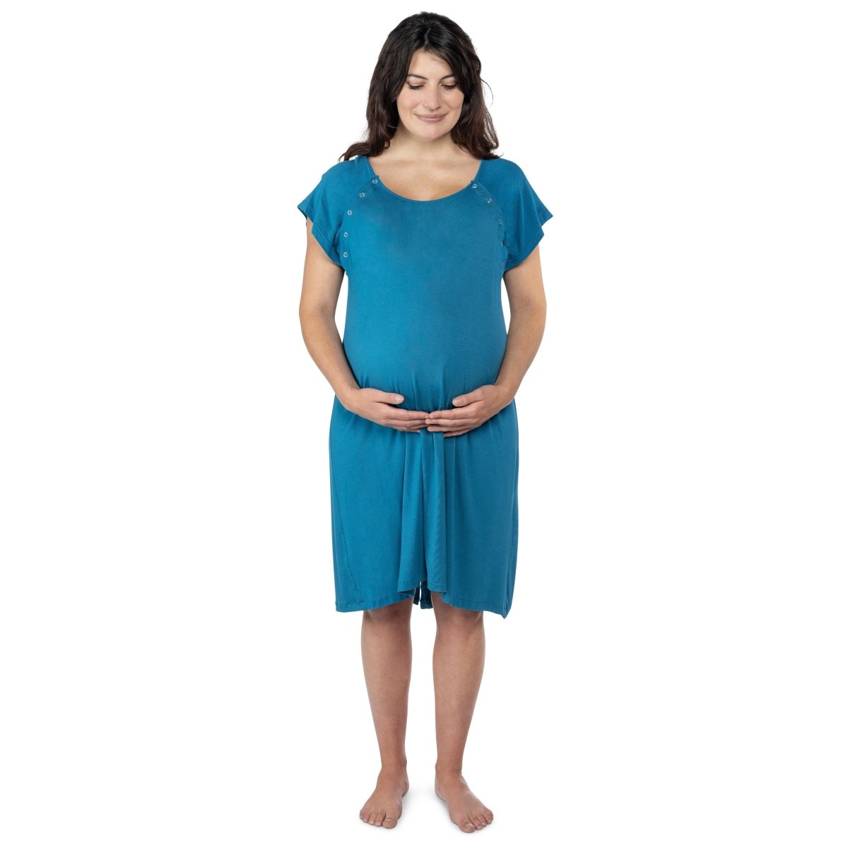 Three Little Tots Blue Mommy Labor and Delivery Nursing Hospital Gown - 