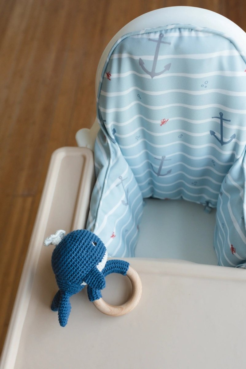 Little Joy Co. Blue Nautical Cushion Cover for IKEA Antilop Highchair - Everetts Place Boutique - 