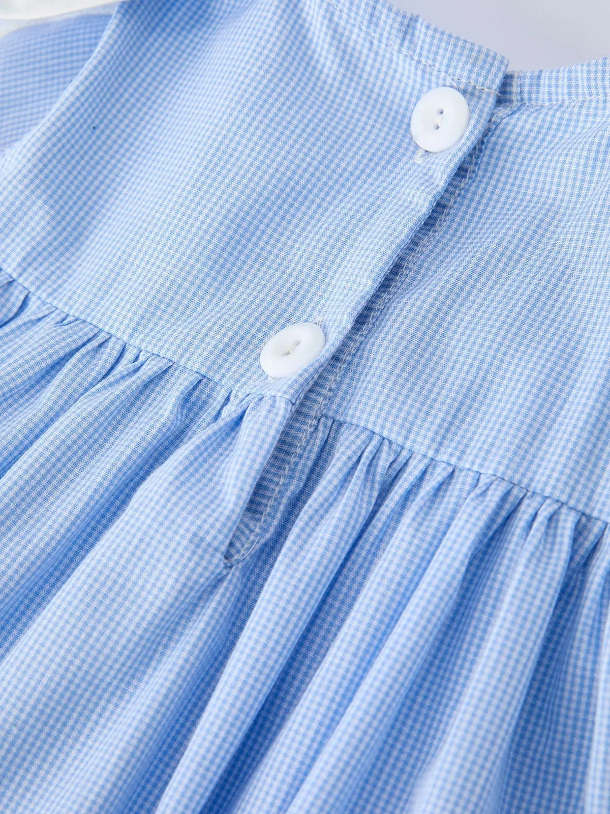 Blue Smocked Peter Pan Collar Bishop Christening Girls Dress Rylee Faith Designs 