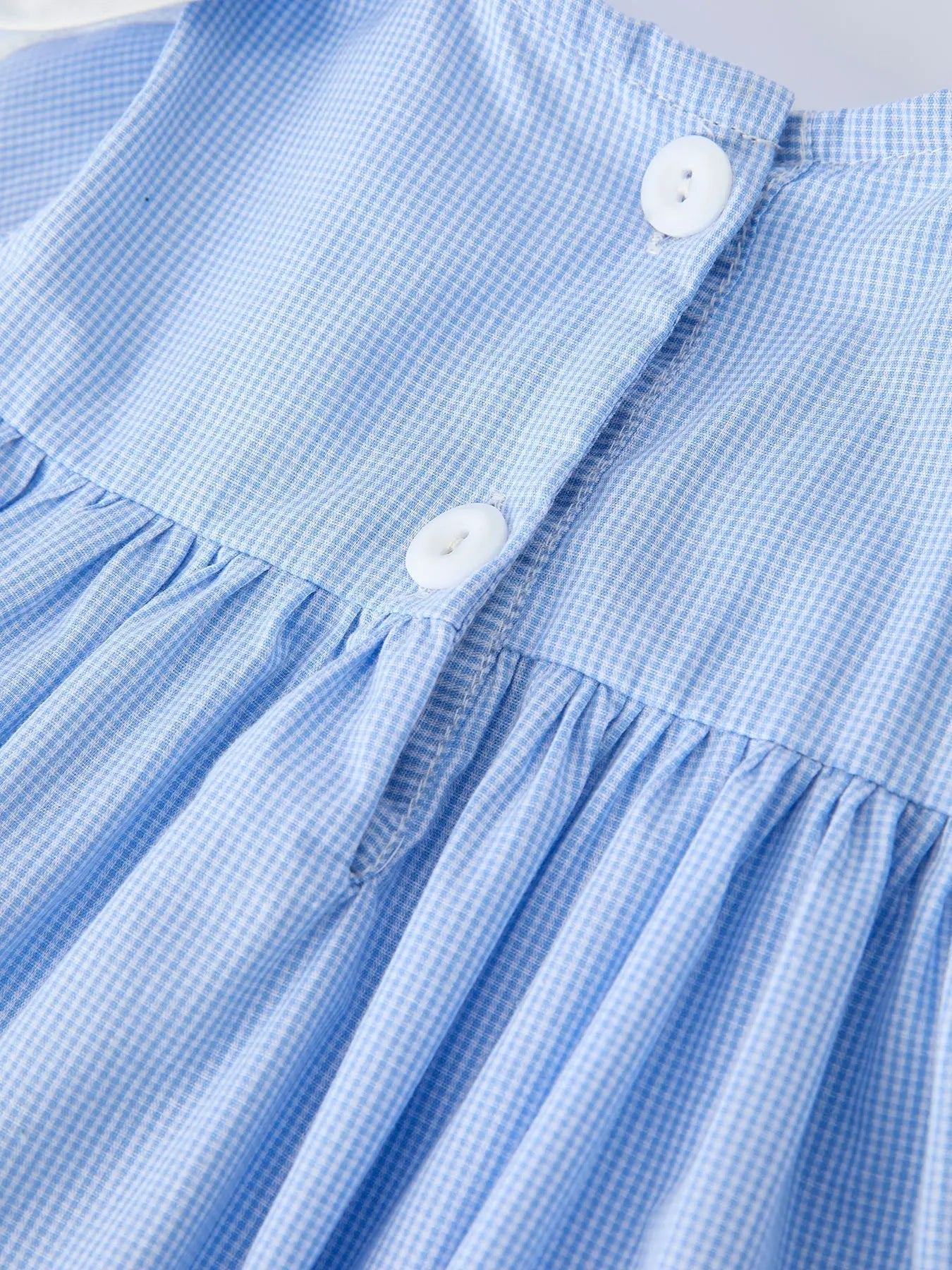 Blue Smocked Peter Pan Collar Bishop Christening Girls Dress Rylee Faith Designs 