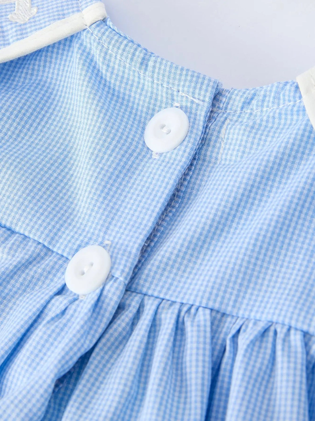Blue Peter Pan Collar Christening Bloomer Set For Baby Girls Rylee Faith Designs 