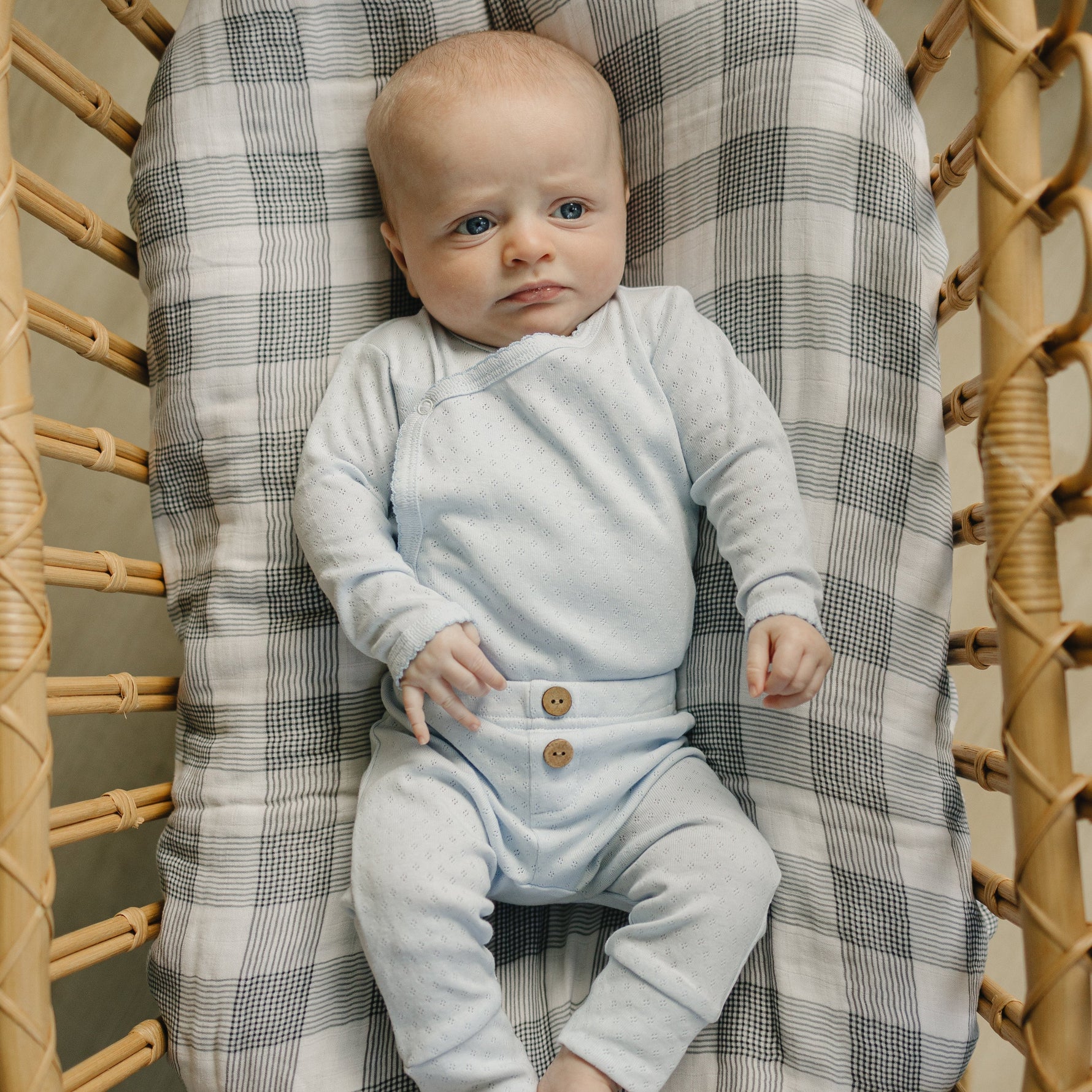 Mebie Baby Blue Pointelle Layette Set